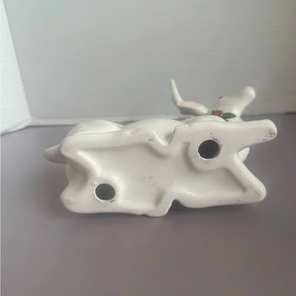 White Ceramic Reindeer Figurine